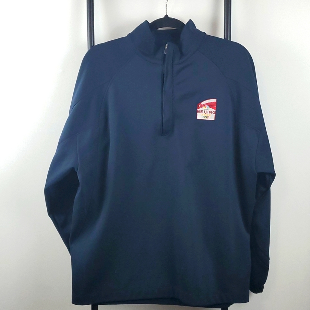 Nike Beijing 2008 Olympics Pullover Men L Blue 3/4 Zip Vintage Athletic Jacket